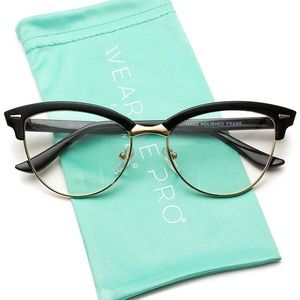 Retro cat eye fake glasses